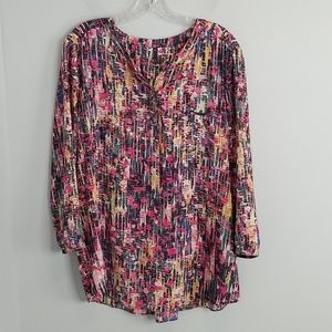 NYDJ XL Multi-Color Blouse 3/4 Sleeves